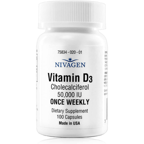 Nivagen Vitamin D3 50,000 IU - 100 Cápsulas - Haz Tu Pedido