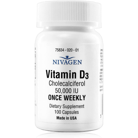 Nivagen Vitamin D3 50,000 IU - 100 Cápsulas - Haz Tu Pedido