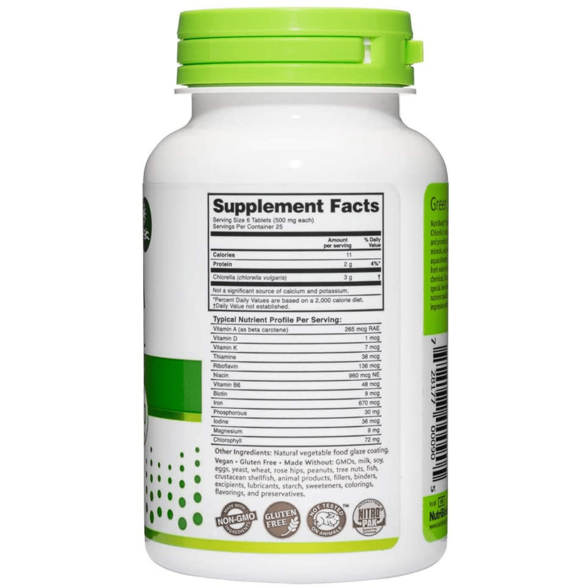 NutriBiotic Chlorella Super Green Food - 150 Tabletas - Haz Tu Pedido
