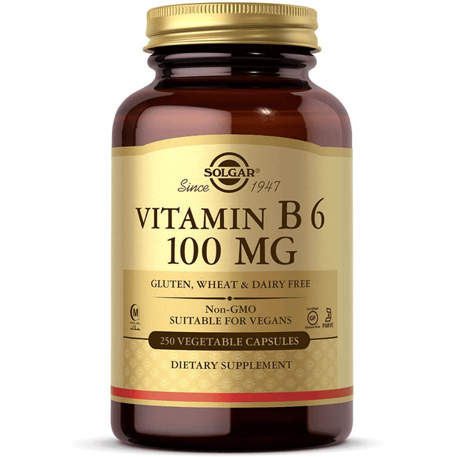 Solgar Vitamin B6 100 mg - 250 Cápsulas De Origen Vegetal - Haz Tu Pedido