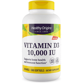Healthy Origins Vitamin D3 10000 IU - 360 Cápsulas Blandas - Haz Tu Pedido
