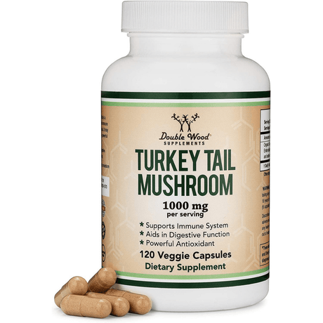 Double Wood Turkey Tail Mushroom - 120 Cápsulas Vegetales - Haz Tu Pedido