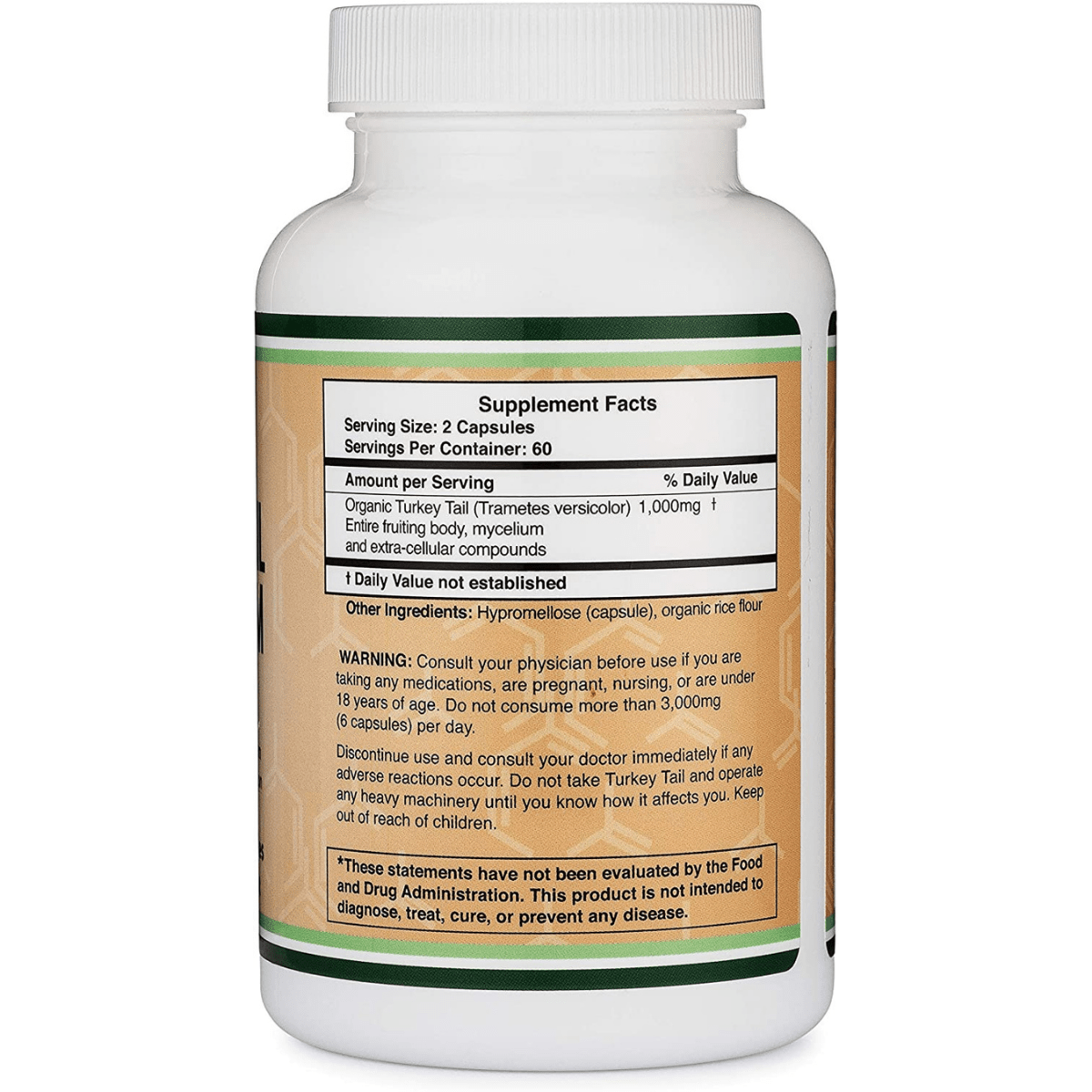 Double Wood Turkey Tail Mushroom - 120 Cápsulas Vegetales - Haz Tu Pedido