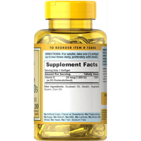 Puritans Pride Vitamin D3 - 200 Cápsulas Blandas - Haz Tu Pedido