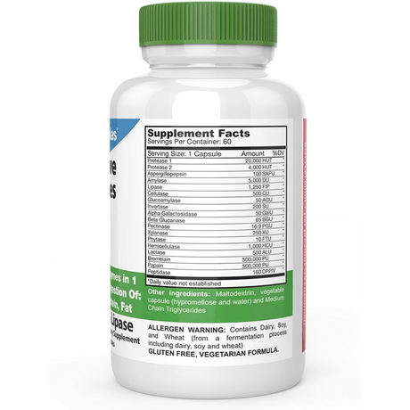 DrFormulas Digestive Enzymes - 60 Cápsulas De Origen Vegetal - Haz Tu Pedido