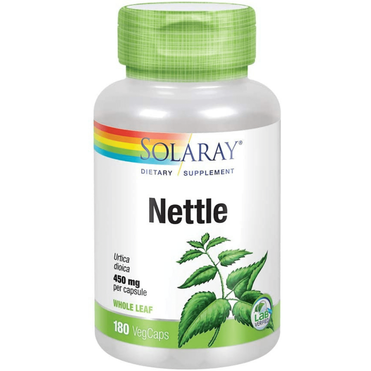 Solaray Nettle Leaf 450mg - 180 Cápsulas Veganas - Haz Tu Pedido