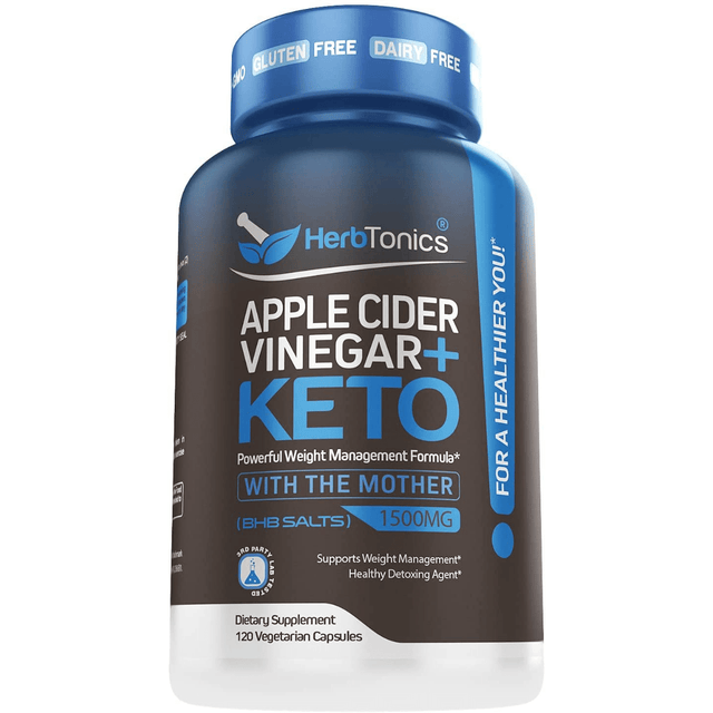 Herbtonics Apple Cider Vinegar + KETO - 120 Cápsulas Vegetarianas - Haz Tu Pedido