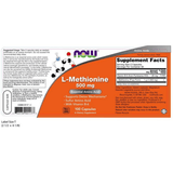 NOW Foods L-Methionine - 100 Cápsulas - Haz Tu Pedido