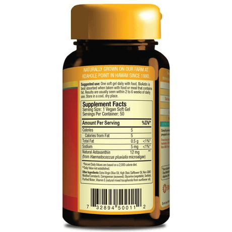 Nutrex Hawaii BioAstin Astaxanthin - 50 Cápsulas Blandas Veganas - Haz Tu Pedido