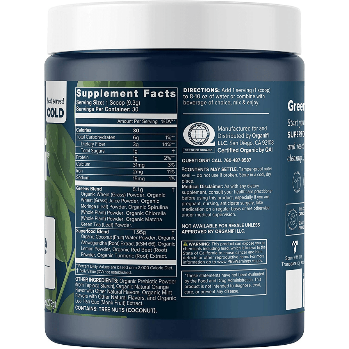 Organifi Green Juice Superfood Powder - 279 g - Haz Tu Pedido