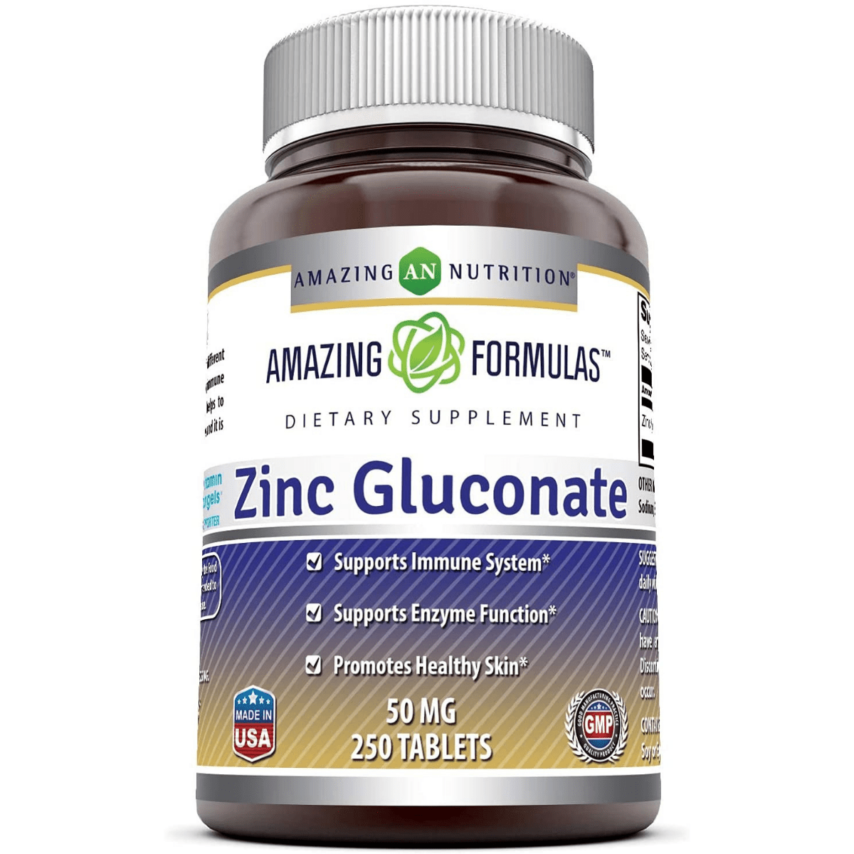 Amazing Nutrition Zinc Gluconate 50 mg - 250 Tabletas - Haz Tu Pedido