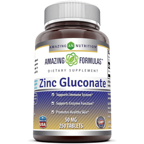 Amazing Nutrition Zinc Gluconate 50 mg - 250 Tabletas - Haz Tu Pedido