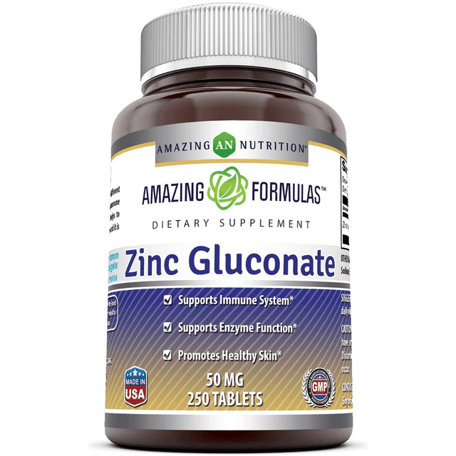 Amazing Nutrition Zinc Gluconate 50 mg - 250 Tabletas - Haz Tu Pedido