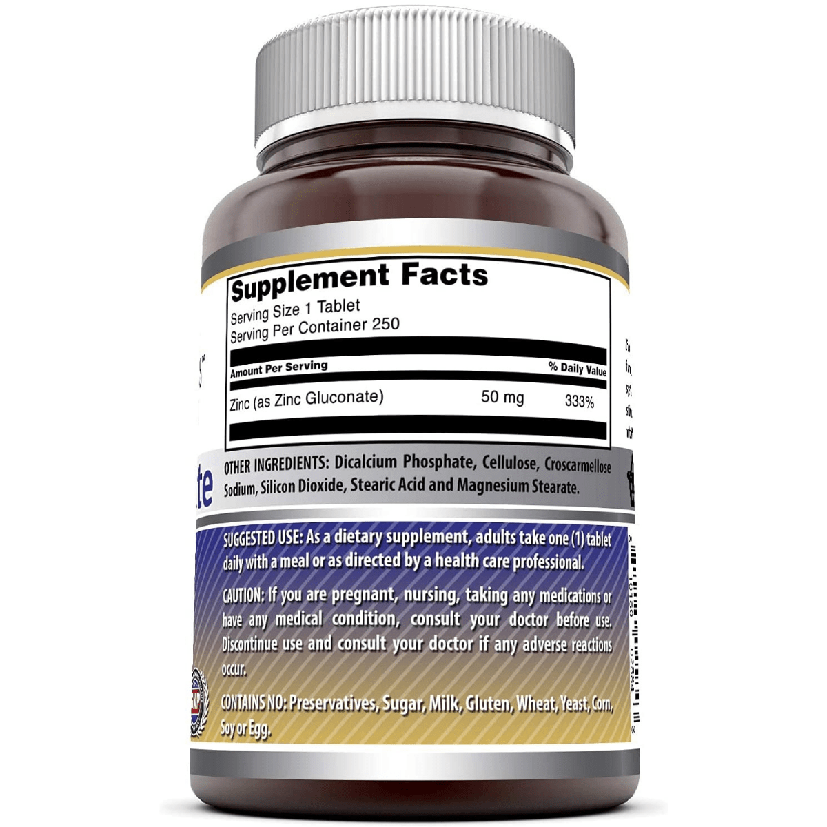 Amazing Nutrition Zinc Gluconate 50 mg - 250 Tabletas - Haz Tu Pedido