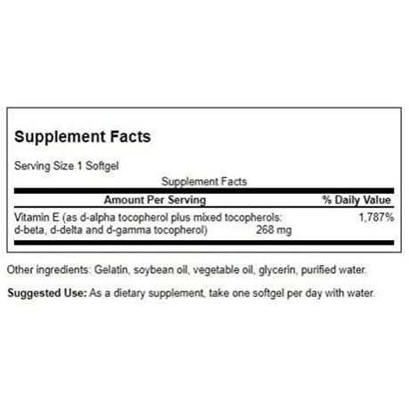 Swanson Vitamin E Mixed Tocopherols - 250 Cápsulas Blandas - Haz Tu Pedido