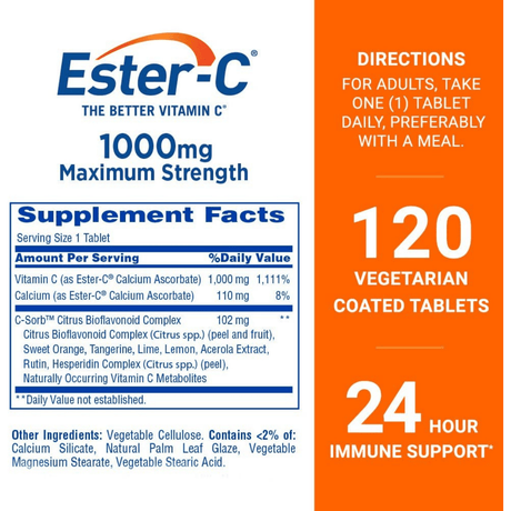 Nature’s Bounty Ester-C Vitamin C - 120 Tabletas Recubiertas - Haz Tu Pedido