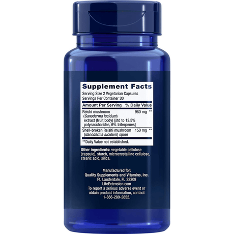 Life Extension Reishi Extract Mushroom Complex - 60 Cápsulas Vegetarianas - Haz Tu Pedido