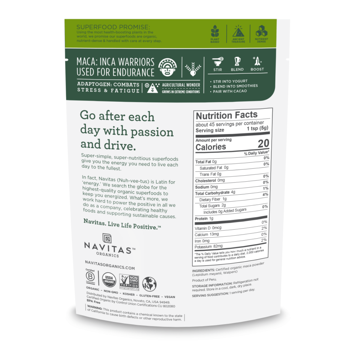 Navitas Organics Maca Powder - 227 g - Haz Tu Pedido