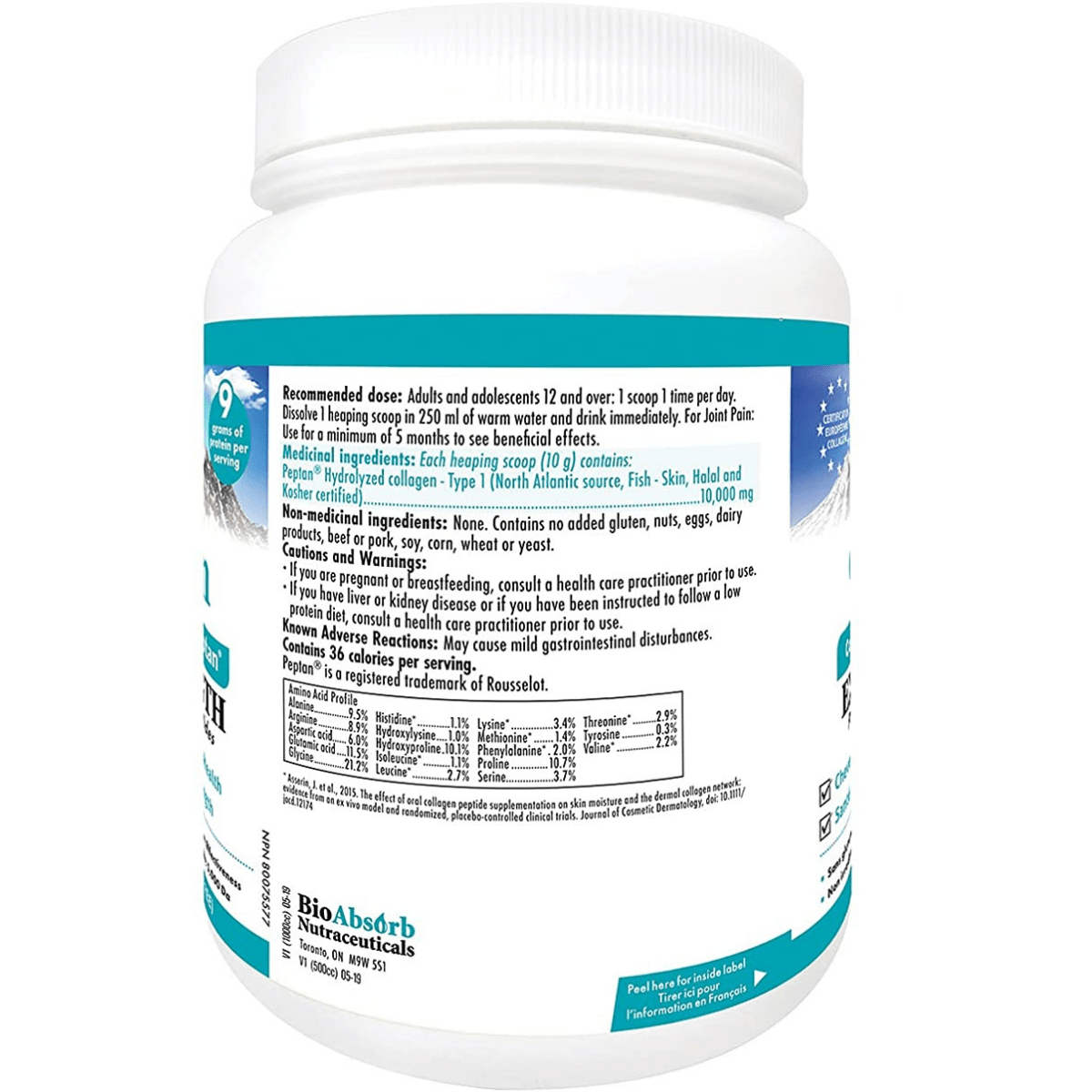 Bio Absorb Nutraceuticals Marine Collagen - 425 g - Haz Tu Pedido