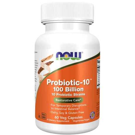 NOW Foods Probiotico-10™ 100 Mil Millones CFU - 60 Cápsulas - Haz Tu Pedido