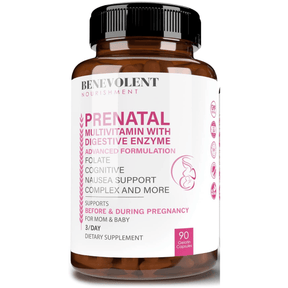 Benevolent Nourishment Prenatal Vitamins with DHA - 90 Cápsulas - Haz Tu Pedido
