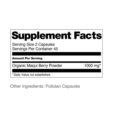 SB Organics Maqui Berry 500 mg - 90 Cápsulas - Haz Tu Pedido