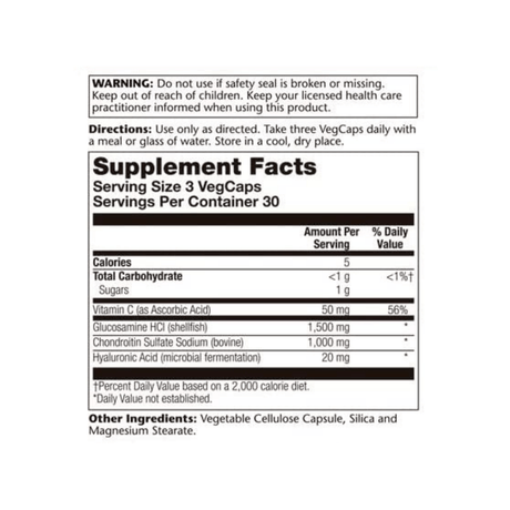 Solaray Glucosamine with Hyaluronic Acid - 90 Cápsulas Veganas - Haz Tu Pedido