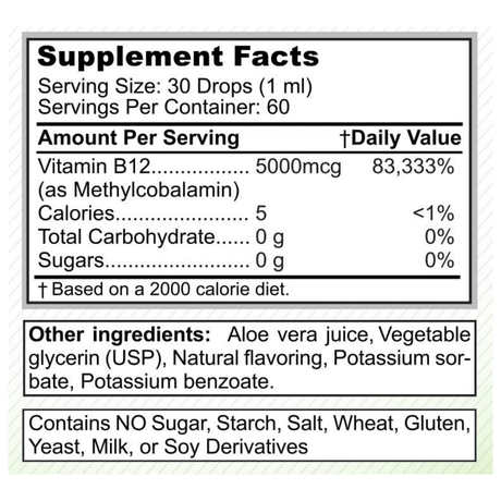 aSquared Nutrition Vitamin B12 5000 MCG - Bayas - 60 ml - Haz Tu Pedido