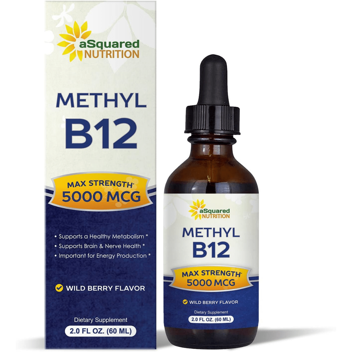 aSquared Nutrition Vitamin B12 5000 MCG - Bayas - 60 ml - Haz Tu Pedido