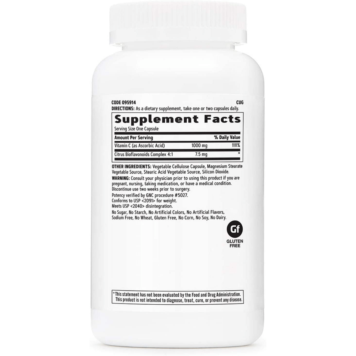 GNC Vitamin C 1000mg - 180 Cápsulas Vegetarianas - Haz Tu Pedido