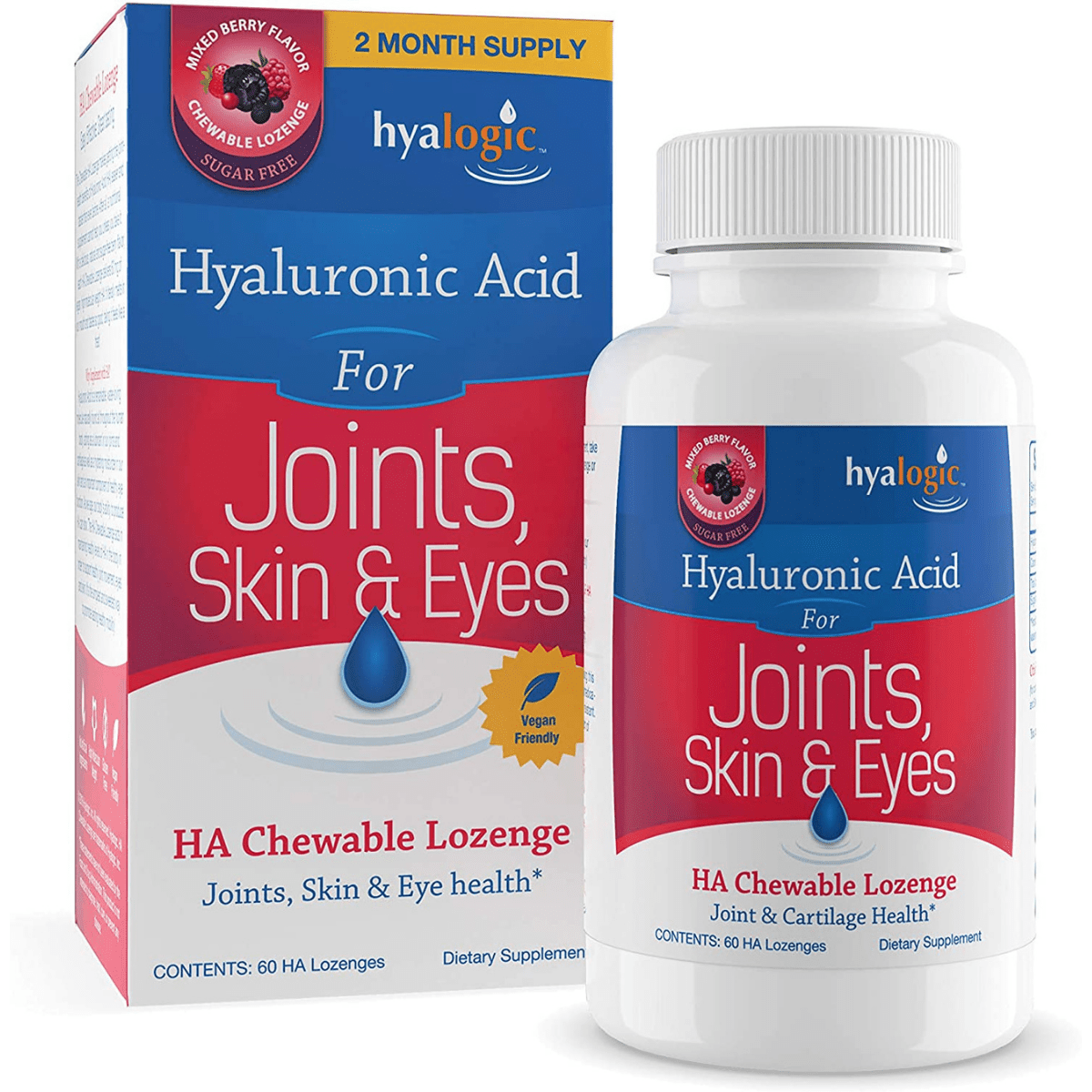 Hyalogic Hyaluronic Acid - Mezcla de Bayas - 60 Masticables - Haz Tu Pedido