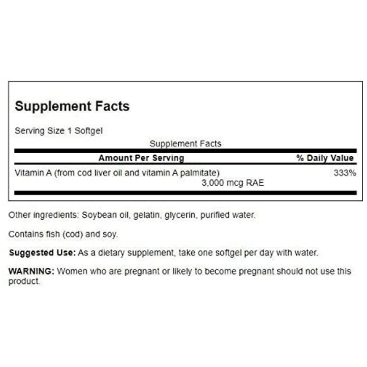 Swanson Vitamin A 10000 IU - 250 Cápsulas Blandas - Haz Tu Pedido