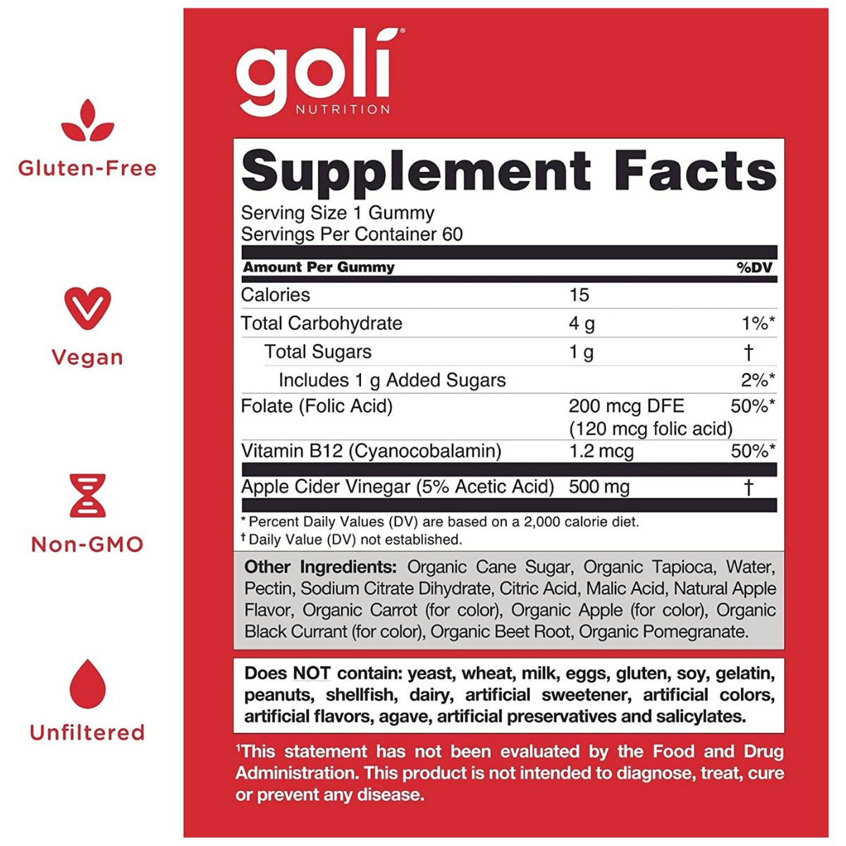 goli Nutrition Apple Cider Vinegar - 60 Gomitas - Haz Tu Pedido