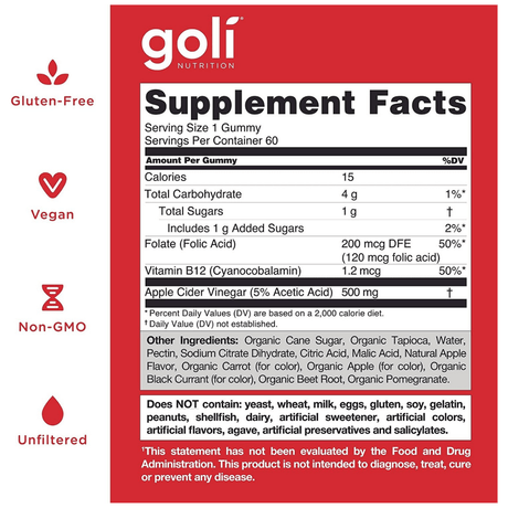 goli Nutrition Apple Cider Vinegar - 60 Gomitas - Haz Tu Pedido