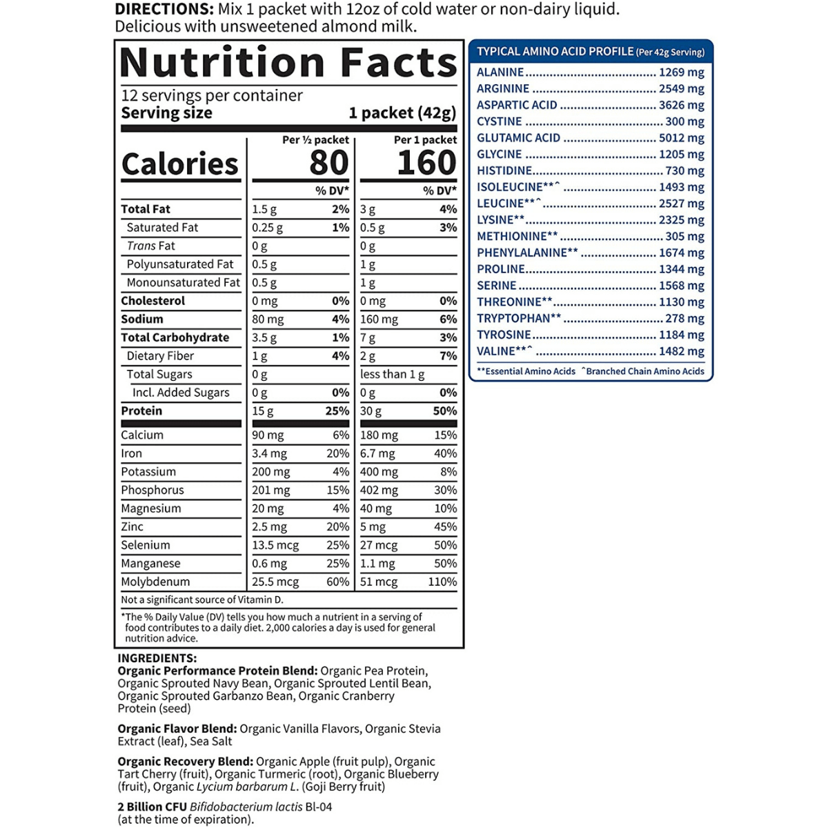 Garden of Life Plant Based Protein - Vainilla - 12 Sobres - Haz Tu Pedido