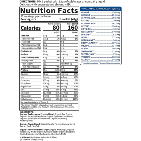 Garden of Life Plant Based Protein - Vainilla - 12 Sobres - Haz Tu Pedido
