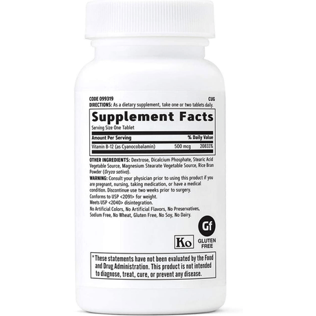 GNC Vitamin B-12 - 100 Tabletas Vegetarianas - Haz Tu Pedido