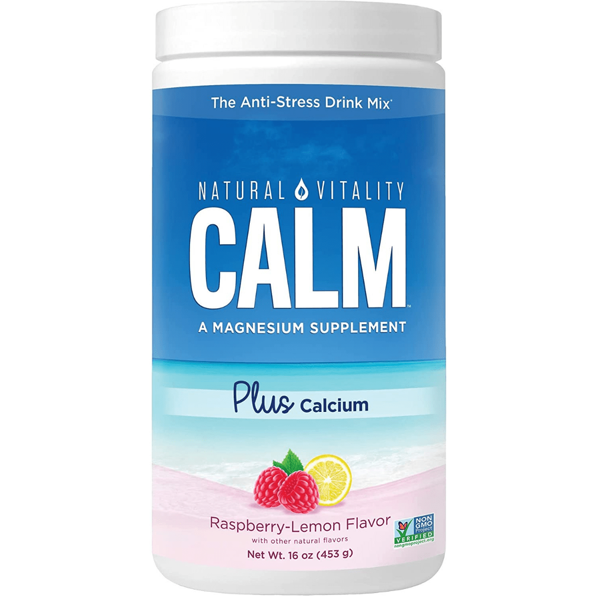 Natural Vitality Calm Magnesium + Calcium - Frambuesa Limón - 453 g - Haz Tu Pedido