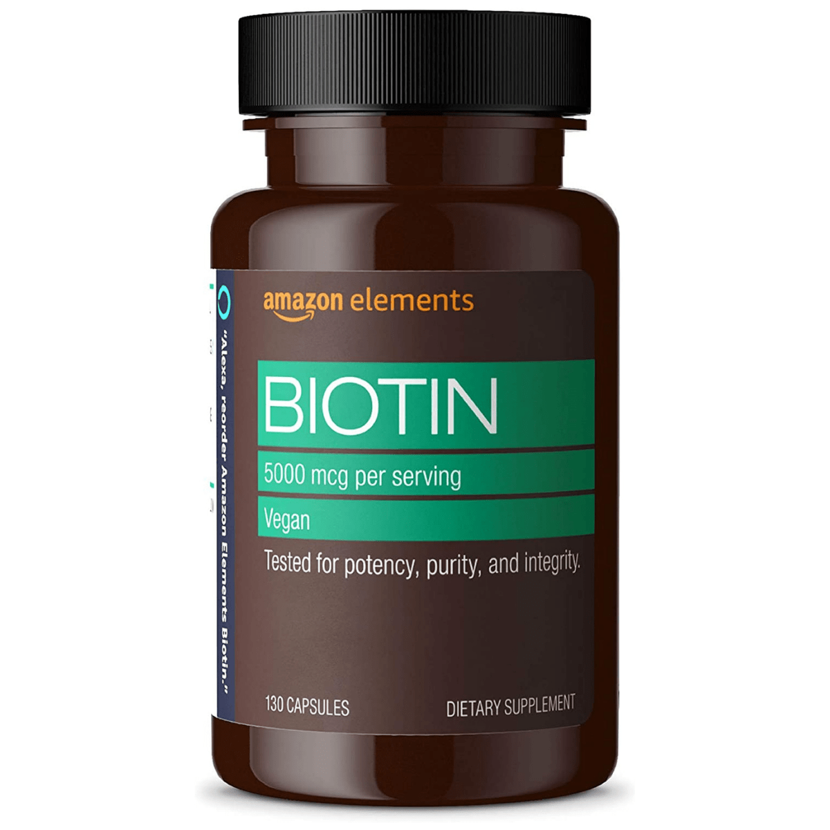 Amazon Elements Vegan Biotin 5000 mcg - 130 Cápsulas - Haz Tu Pedido