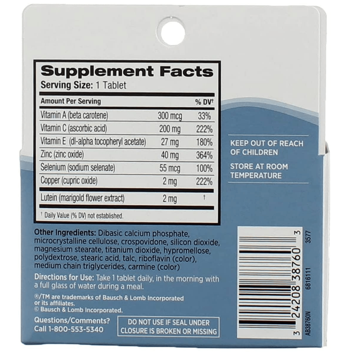 Bausch & Lomb OCUVITE with Lutein - 60 Tabletas - Haz Tu Pedido