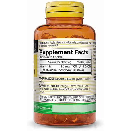 Mason Natural Vitamin E 400 IU - 100 Cápsulas Blandas - Haz Tu Pedido