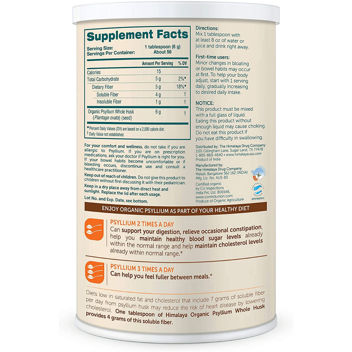 Himalaya Psyllium Whole Husk - 340 g - Haz Tu Pedido