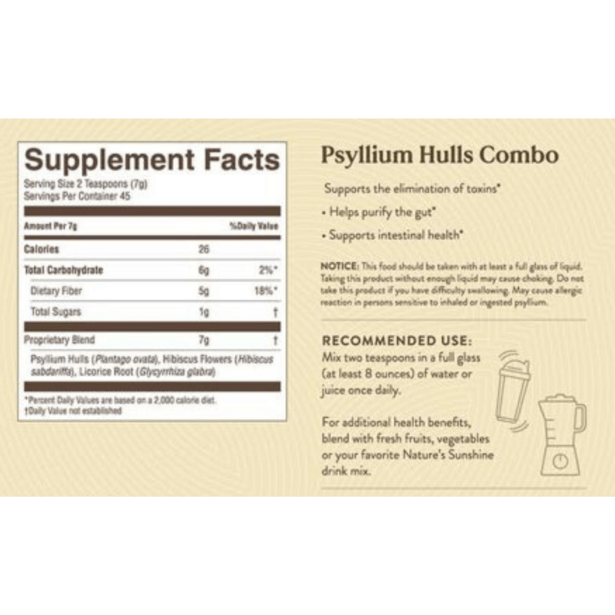 Nature's Sunshine Psyllium Hull Combo - 320 g - Haz Tu Pedido