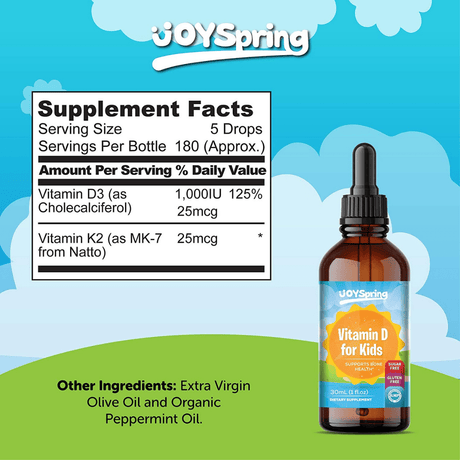 JoySpring Vitamin D3 With K2 - 30 ml - Haz Tu Pedido