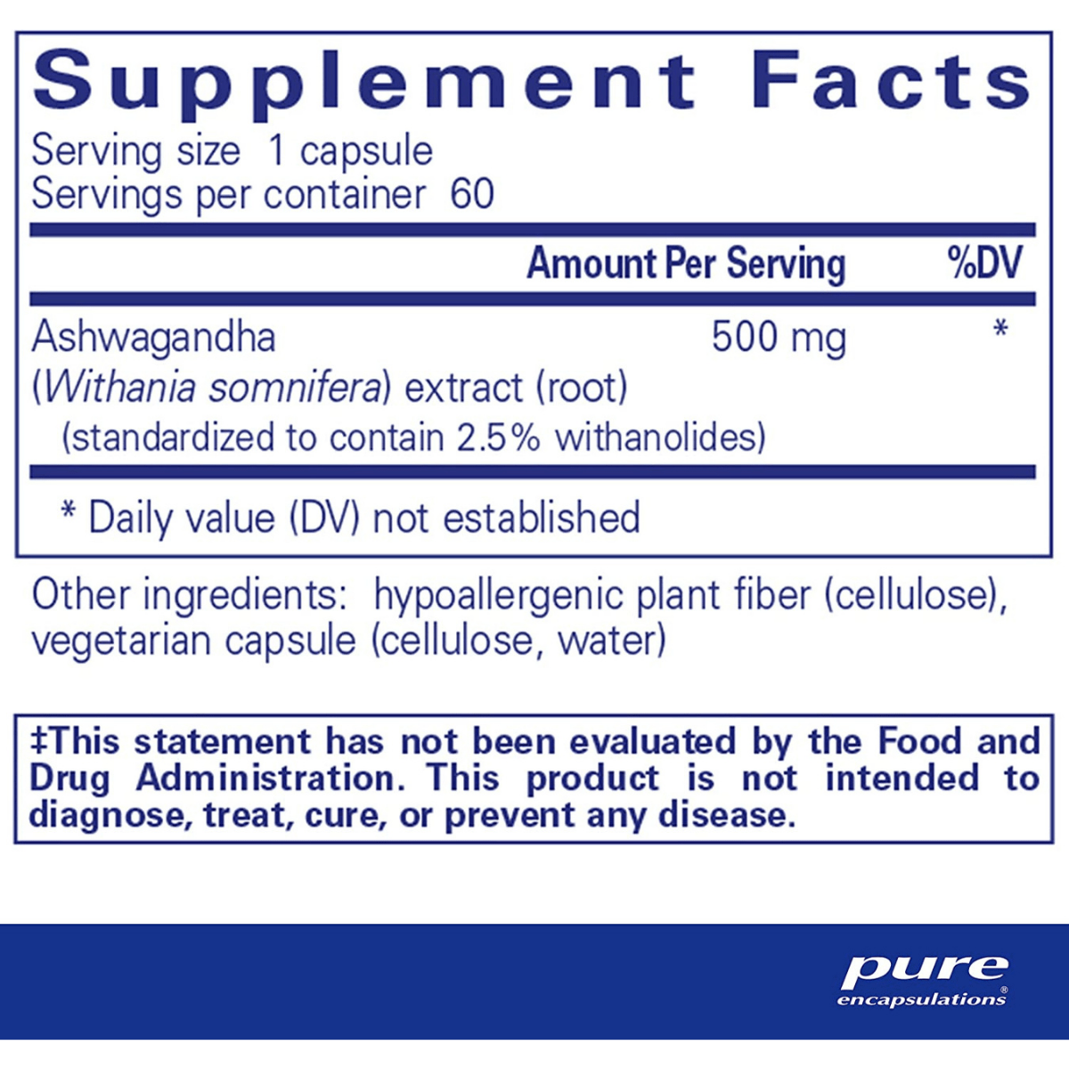 Pure Encapsulations Ashwagandha - Haz Tu Pedido