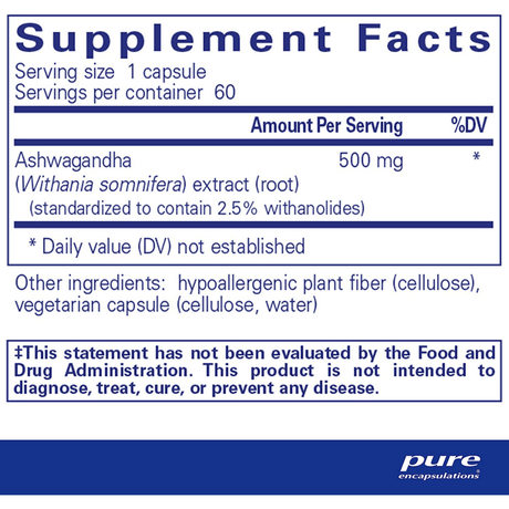 Pure Encapsulations Ashwagandha - Haz Tu Pedido