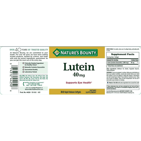 Nature’s Bounty  Luteina - 30 Cápsulas Blandas - Haz Tu Pedido