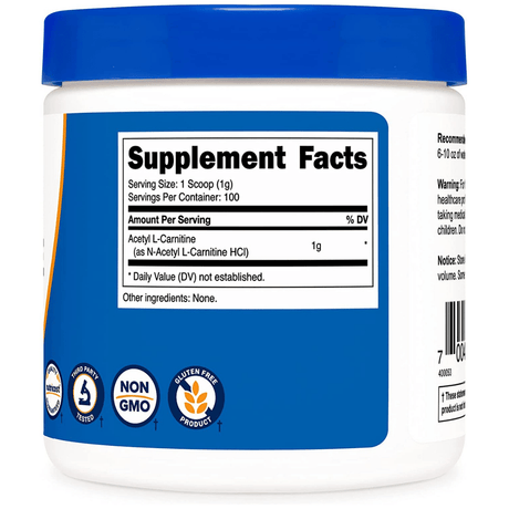 Nutricost Acetil L-Carnitina - 100 g - Haz Tu Pedido
