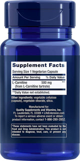 Life Extension L-Carnitina - 30 Cápsulas Vegetarianas - Haz Tu Pedido