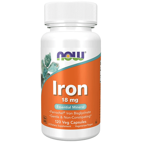 NOW Foods Hierro 18 mg - 120 Cápsulas Veganas - Haz Tu Pedido